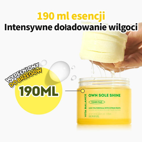 EUNYUL Vita Balance Own Sole Shine Toner Pad 70 Pads 6.43 fl. oz. Vitamin C Toner Pads Korean Skincare