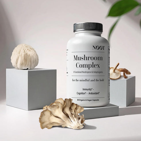 Immunity 60 NOOT Mushroom Complex, Organic Lions Mane Mushroom Supplement - Nootropic Adaptogenic Vegan Brain