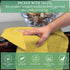 100% Cotton Terry Towel Cleaning Rags, Yellow 14'x17', Pack of 60, Super Absorbent, Reusable Shop Towels