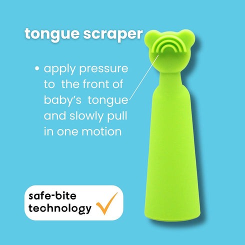 oogiebear Baby Finger Brush & Tongue Scraper, Soft Silicone, BPA-Free, Gentle Oral Care for Infants