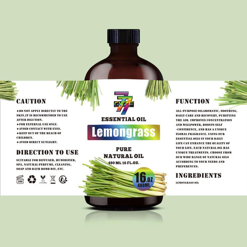 GV77ZF 16 oz (480 ml) Lemongrass Essential Oil - Lemongrass Oils for Diffusers, Humidifiers, DIY Candles, Soap