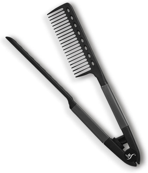 HerStyler Hair Comb - Versatile Styling Comb for Straightening, Protects Hands, Travel Friendly, Black, 1 Count Pack
