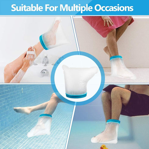 Waterproof Foot Cast Cover for Shower, Adult Reusable Watertight Protector for Foot Surgery, Bandages, Wounds