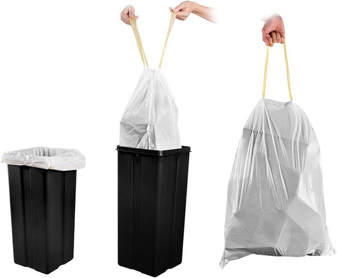 meidong 13 Bin(5 Rolls/95 Counts) Trash Bags, Garbage Bags Gallon Large Tall Kitchen Drawstring Strong Multipurpose