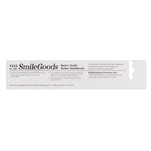 SmileGoods Y333 Rock'n Smile Guitar Youth Toothbrush, 33 Tuft, Soft Bristle, Assorted Colors, Bulk Pack of 72