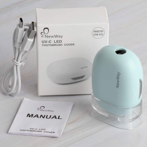 NewWay Mini Toothbrush Cover Rechargeable Travel Toothbrush Case with Holder for Houshold and Traving or Business Trip