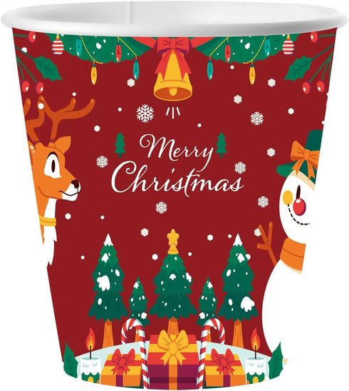 LNwnmyyg 40 Pack 9 oz 40 cups,40 Christmas Disposable Cups Christmas Paper Cups Party Supplies Drinking Paper Cups