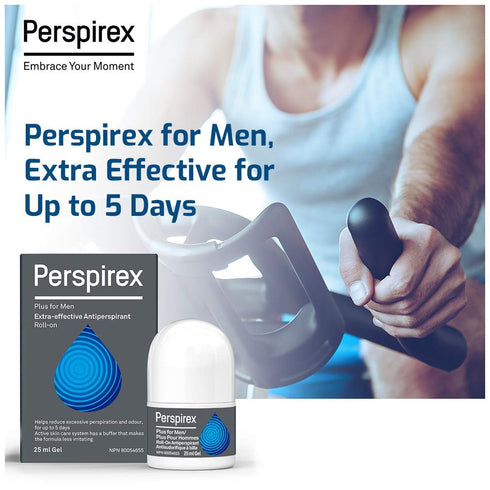 Perspirex Plus Men’s Deodorant Antiperspirant – Clinical Strength for Excessive Sweating, Long-Lasting Protection