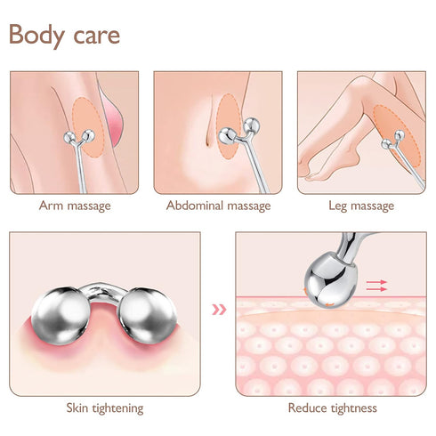 Tekson Facial Roller Massager - 3D Metal Face Massage Tool for Reducing Puffiness, Eye Wrinkles, Anti-Aging, Skin