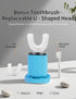 WILDWELLO 4 U-Shaped Electric Toothbrush with Cleaning Modes, U Toothbrush Adult with Magnetic Contact Charging, U
