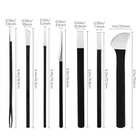 Segbeauty Pedicure Knife Set, 7 Pack Ingrown Toenail Tools with PU Storage Bag for Professional Foot Repair