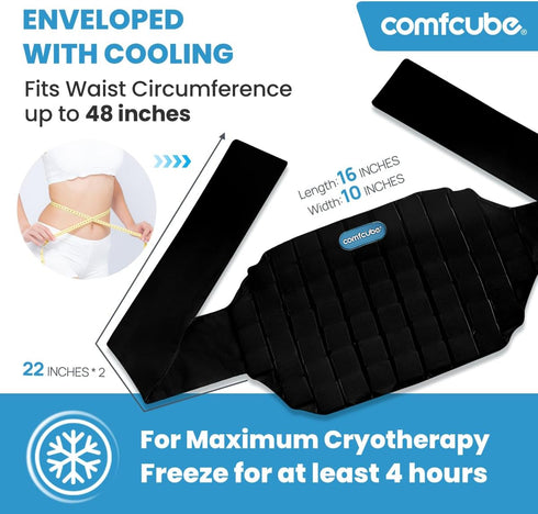 Back Ice Pack for Lower Back Pain Relief, 2 Hours Long Lasting Cold Therapy Flexible Wrap for Back Injuries, Sciatica,