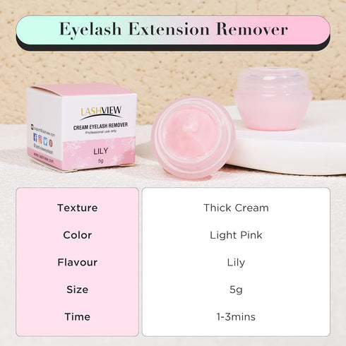LASHVIEW Eyelash Extension Remover Cream, Special LILY Flavor, Professional Eyelash Extensions Remover for Salon