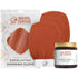 Natural Elephant Moroccan Black Soap 200g (7oz) with 2 Pack Exfoliating Hammam Glove Combo (Burnt Orange)