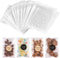 100PACK Self Adhesive Cookie Bags, Cellophane Treat Bags for Gift Giving with Stickers (White Polka Dot)