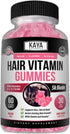 Kaya Naturals Hair Growth Gummies - Biotin 5000mcg Vitamins for Healthy Hair, Skin, Nails - 60 Count, Blueberry Flavor