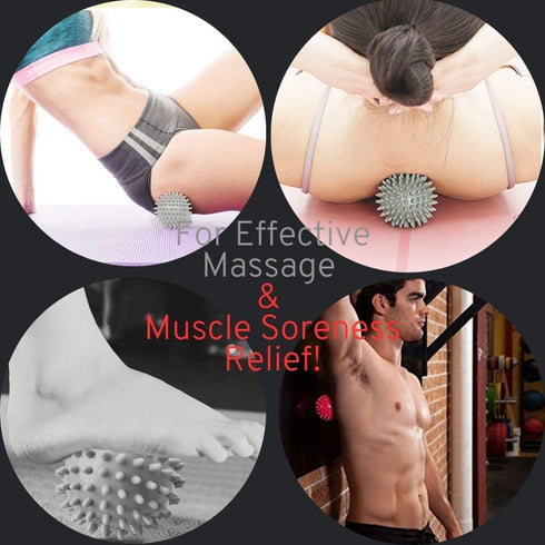 Set 2 Plantar Fasciitis Foot Massage Ball for Pain Relief - Firm & Spikey of - Spiky Reflexology, Neck, Trigger Point