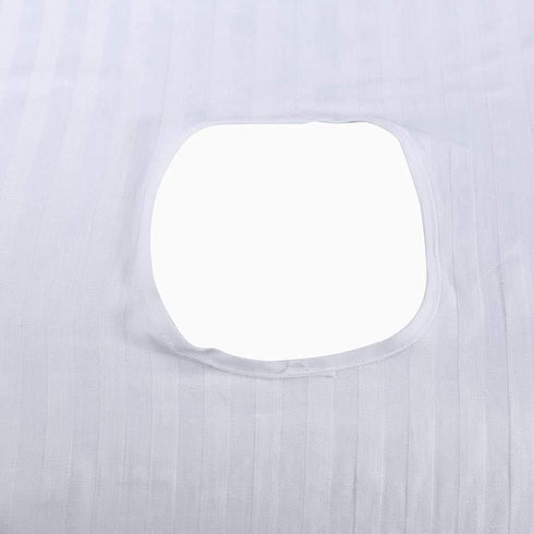 Massage Table Cover with Hole, Soft Cotton Stripe Beauty Massage Bed Sheets, White, 120 x 190