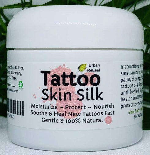Urban ReLeaf TATTOO SKIN SILK! 100% Natural Shea Butter Salve Ointment, Vegan, Healing Botanicals