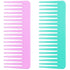 Wide Tooth Detangling Comb for Long, Curly, Wet Hair - No Handle Styling Comb (2 Pieces - Rose Red, Cyan)