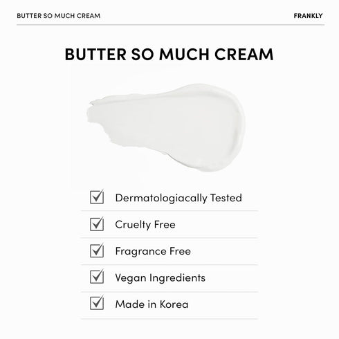 FRANKLY Butter So Much Cream - Intense Moisturizing with 20% Vegan Butter & Plant Oils - 1.01 fl. oz for Dry &