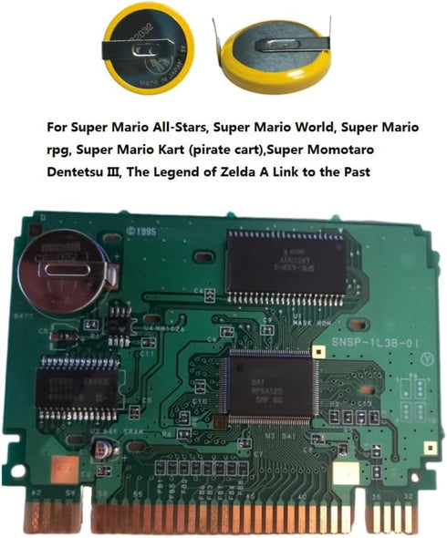 LJCELL 4PCS CR2032 3V N64 Tabbed Lithium Battery with Solder Tabs Pins Lithium Battery Suitable for Gameboy Gameboy