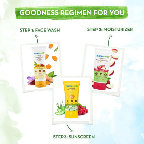 Mamaearth HydraGel Sunscreen - SPF 50 & PA++++ Sun Protection with Aloe Vera & Raspberry, Hydrating Gel Lotion, 1.69 Fl