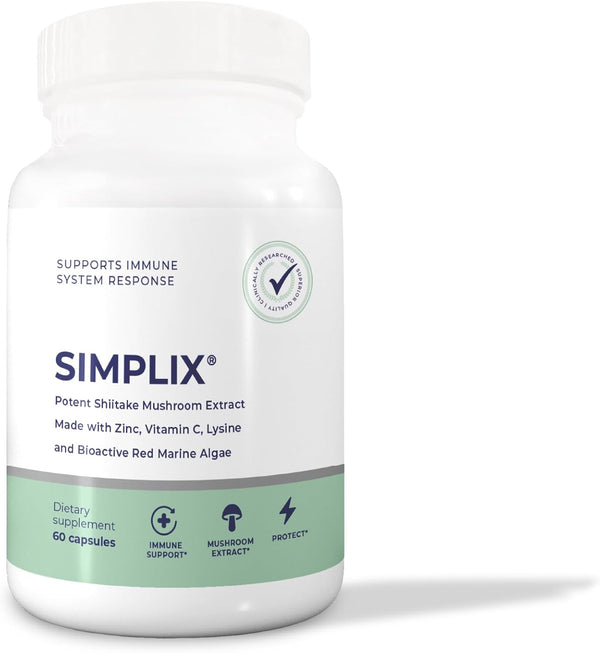 Simplix Natural Supplement for Immune System Support, 60 Veggie Capsules with Researched Mushroom & Seaweed