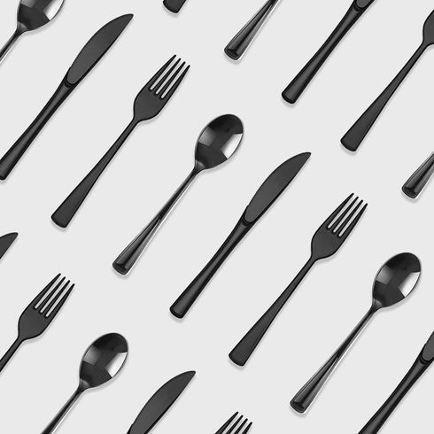 150 Pack Heavy Duty Plastic Silverware, Disposable Cutlery Set with 50 Forks, Knives, Spoons for Parties, Events