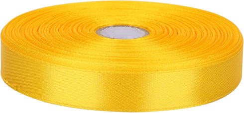 5/8 Inch, 50 Yard Yellow Satin Ribbon for Gift Wrapping, Wedding, Crafts, Christmas, Easter, Floral Decorations