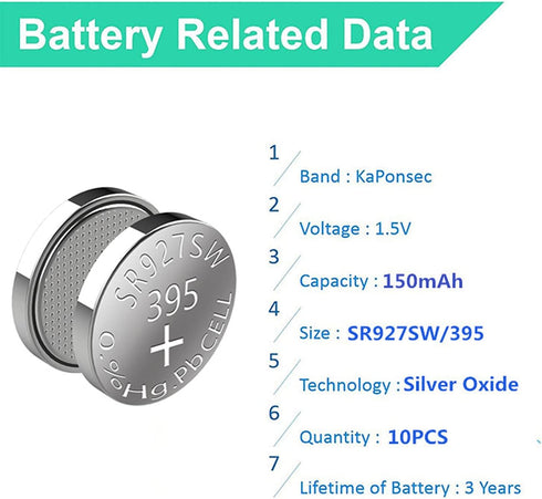 10pcs SR927SW LR926 LR57 AG7 1.5V Silver Oxide Watch Battery