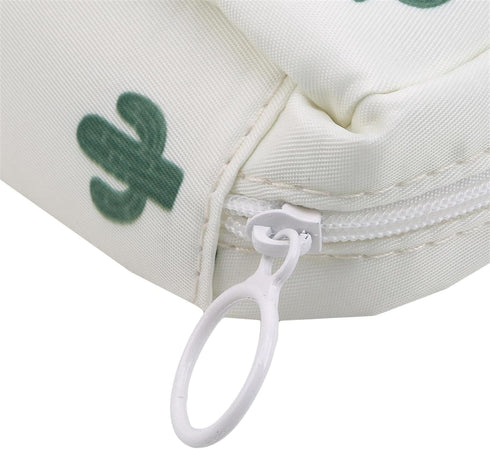 Rosojodg 1Pc Green Cactus Sanitary Napkin Storage Bag with Colorful Print Design Portable Zipper Menstrual Pad Bag