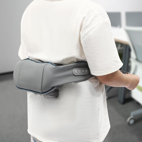 WANLECY 5D 6 Neck Massager for Pain Relief Deep Tissue, Kneading Neck and Shoulder Massager with Heat, Massage Heads