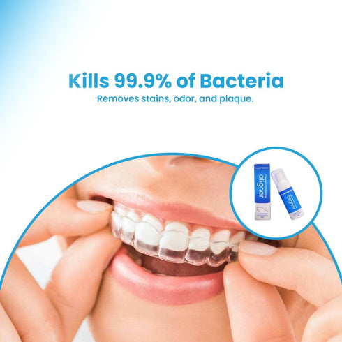 White Foam Aligner Cleaner + Whitener for Clear Aligners, Retainers, Mouth Guards, Teeth Whitening Trays