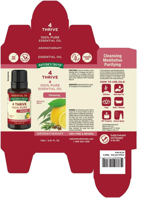 Nature's Truth Vitamins Essential Oil, 4 Thrive - 0.51 Fluid Ounce
