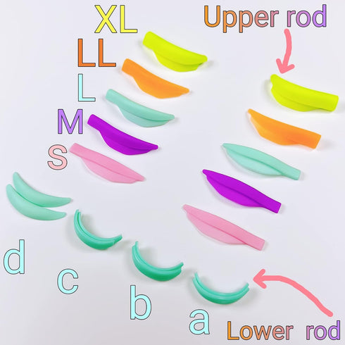 Lash Perm Rods: Silicone Lash Lift Pads, Eyelash Perm Curler Makeup Tools with Reusable Eye Patch & Ribbon (Colorful)