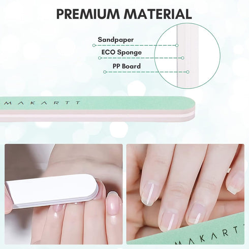 Makartt Nail Buffer Block - 400 6000 Grit Buffers and Shiners for Natural Acrylic Fingernails, 10 Pcs Kit