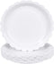 Houuqe 24 Pieces White Paper Plates 9 Inch Scalloped Dessert Plates Disposable White