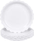 Houuqe 24 Pieces White Paper Plates 9 Inch Scalloped Dessert Plates Disposable White