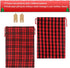HRX Package 2 Pcs Cotton Santa Bag, 28x20 Inch Plaid Fabric Drawstring Christmas Bags with Gift Tag