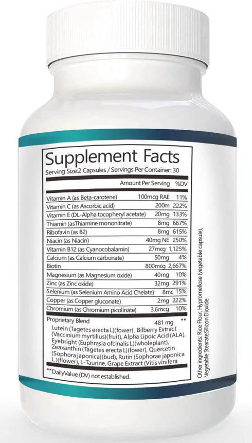 Vunexo Bilberry Focus2PCS Retina Clear Pro Eye Health Support Supplement, with Minerals and Vitamins, Lutein
