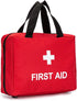 Red First Aid Bag Empty Travel Rescue Pouch for Medicine Storage, Emergency Bag for Car Home Office Kitchen Sport