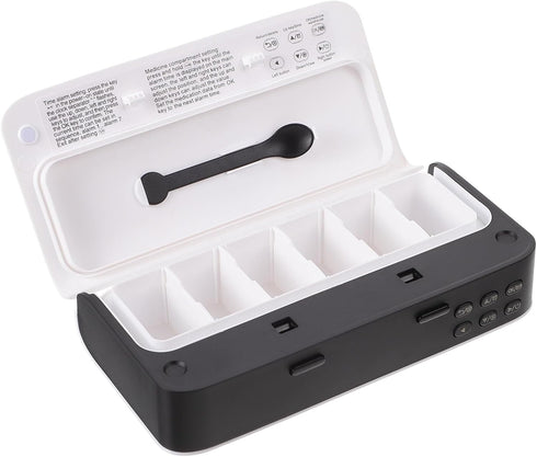 Smart Portable Medicine Pill Organizer with Alarm Reminder for Elderly, Electronic Weekly