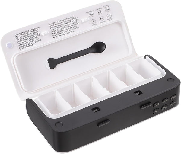 Smart Portable Medicine Pill Organizer with Alarm Reminder for Elderly, Electronic Weekly