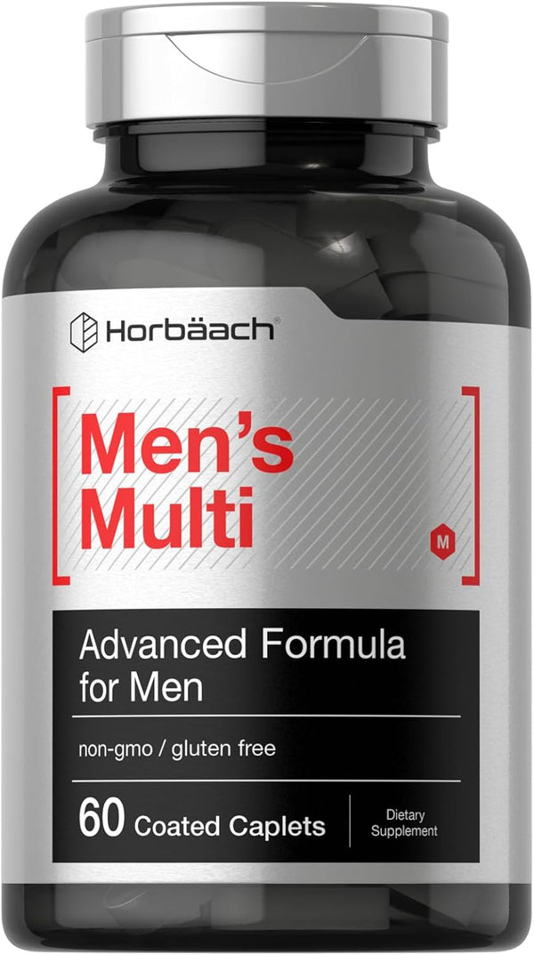 Horbaeach Multivitamin for Men | 60 Caplets | Non-GMO & Gluten Free Vitamins & Minerals Daily Supplement