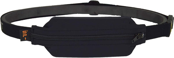 SPIbelt Diabetic Running Belt for Adults, Adjustable Waist, Expandable Insulin Pump Pocket, Black with Black Zipper