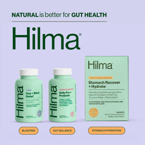 Hilma Daily Pre + Probiotic + Herbs - 60 Vegan Capsules, Support Gut Health with Prebiotics and Probiotics