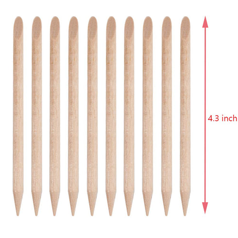 Sowaka 50 Pcs Orange Wood Sticks, Natural Double-Sided Mini Cuticle Pusher Remover Tool Kit for Manicure