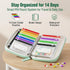 Set-14Pcs 14 Waterproof Pill Pouch Bags Inside, Zipper Pill Case with Day Zipper Pouches Organizer Travel Medicine