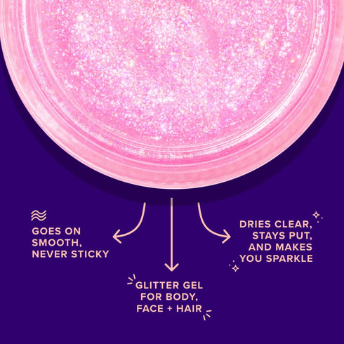 Unicorn Snot Face & Body Glitter - Holographic Cosmetic-Grade Glitter Gel, 1.7oz Pink Flamingo